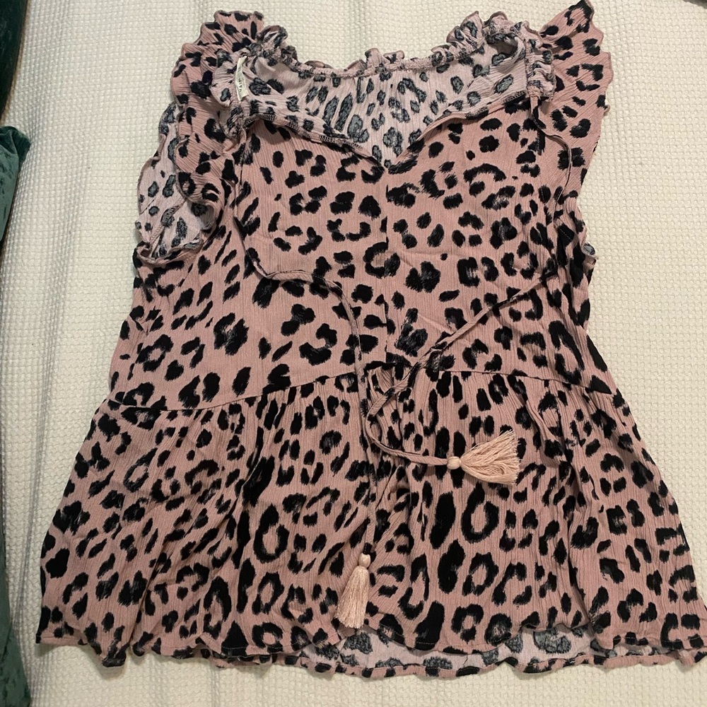 Cheetah Pink Blouse, Main Strip Small